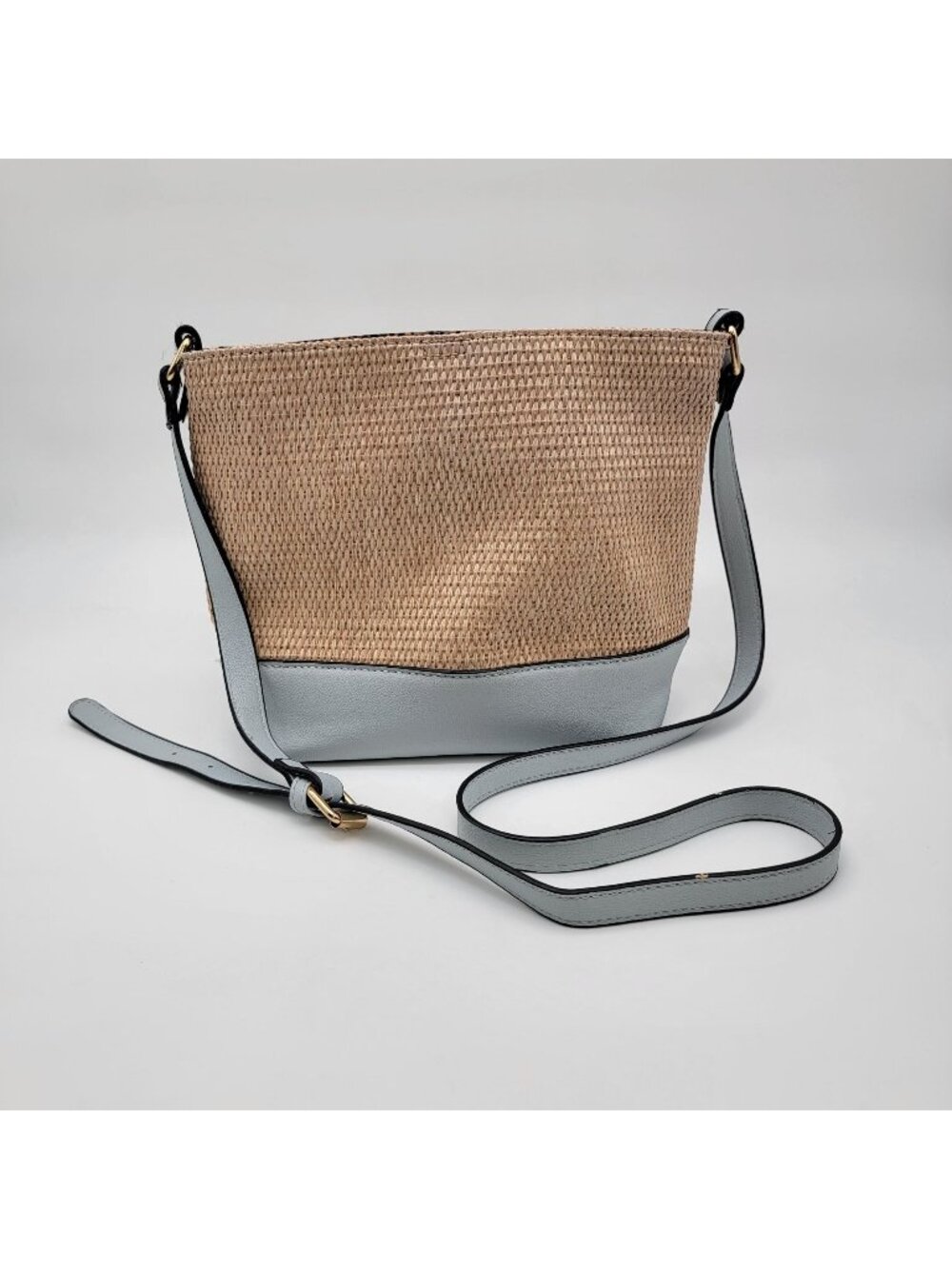Izzy & Ali Vegan Leather Wicker Crossbody Handbag